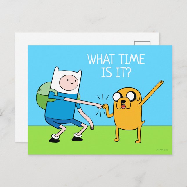Postal Tiempo de aventura | Finn & Jake Fist Bump (Anverso / Reverso)