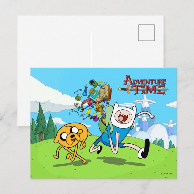 Postal Tiempo de aventura | Gear de aventura de Finn (Anverso / Reverso)