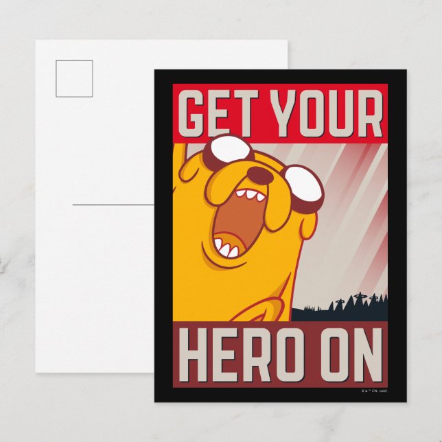 Postal Tiempo de aventura | Jake "Ponte tu héroe" (Anverso / Reverso)