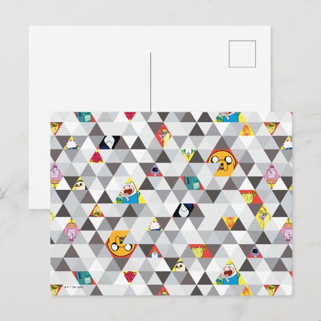 Postal Tiempo de aventura | Patrón de caracteres triangul (Anverso / Reverso)