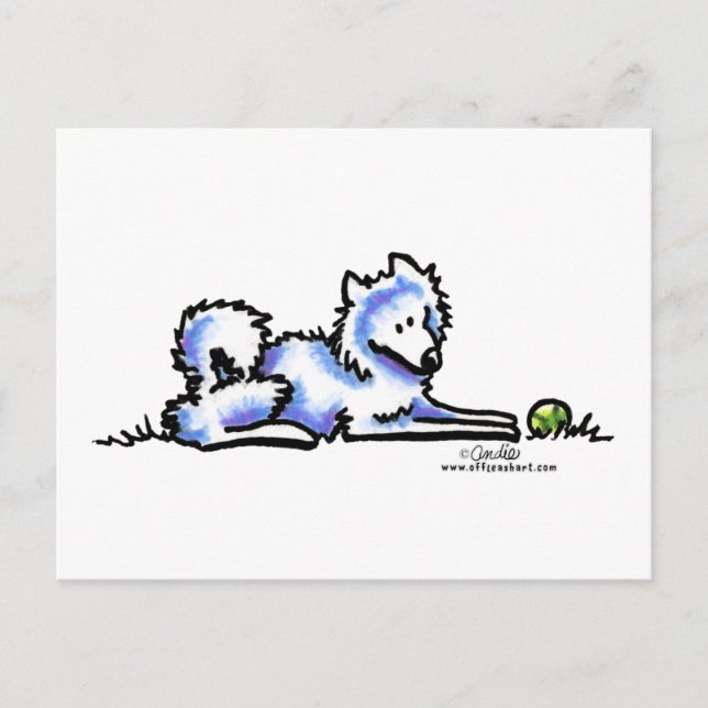 Postal Tiempo de espera de Samoyed (Anverso)