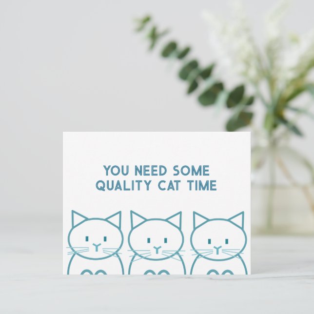 Postal Tiempo de Gatos de Calidad (Anverso de pie)