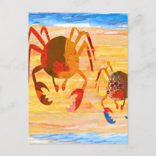 Postal Tiempo de playa diversión Crab Patrulla