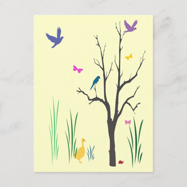 Postal Tiempo de primavera (Anverso)