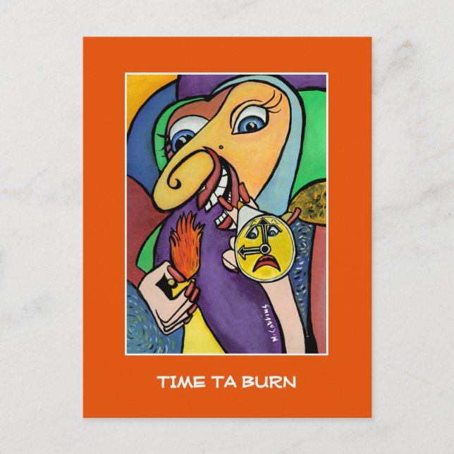 Postal Tiempo De Quemación En El Naranja - Trozos De Tiem (Anverso)