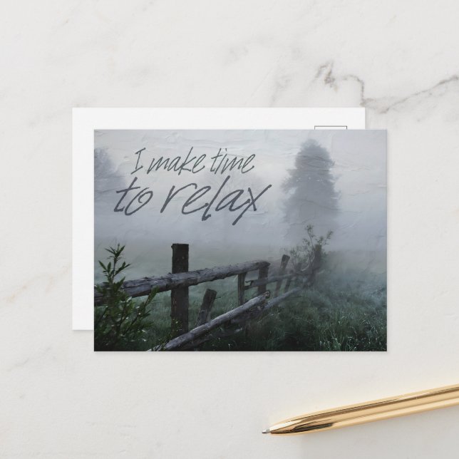 Postal "Tiempo de relajación" Motivación Afirmación (Anverso/Reverso In Situ)