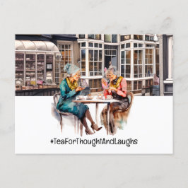 Postal Tiempo de té de Londres con dos damas