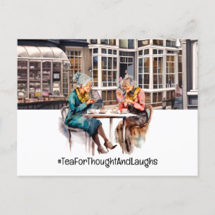 Postal Tiempo de té de Londres con dos damas