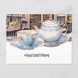 Postal Tiempo de té de Londres con una taza de té