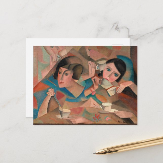 Postal Tiempo de té por Alice Bailly (Anverso/Reverso In Situ)