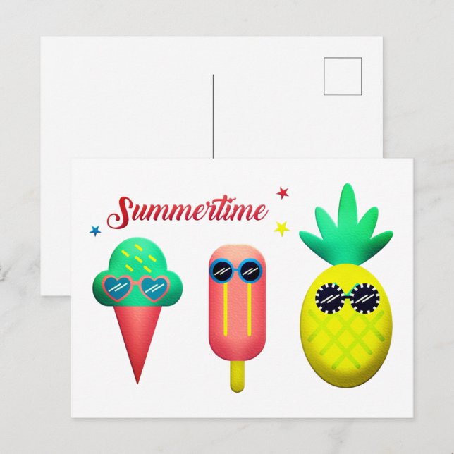 Postal Tiempo de verano (Anverso / Reverso)