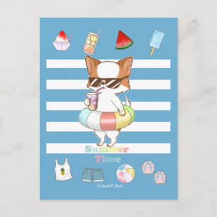 Postal Tiempo de Verano Mantén la Calma Mochi y Artículos