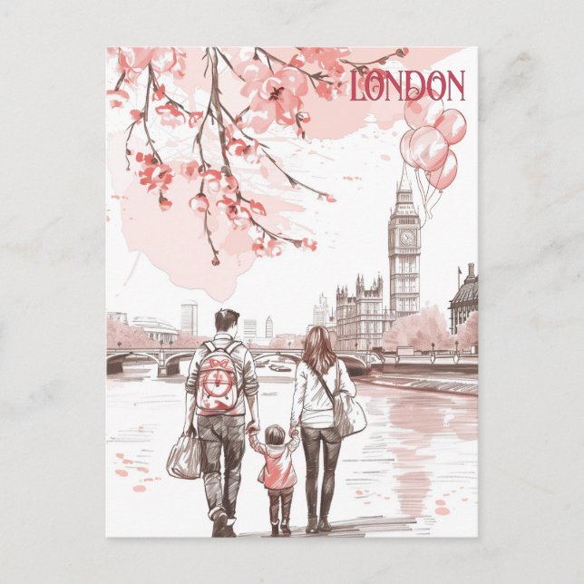 Postal Tiempo familiar en Londres (Anverso)