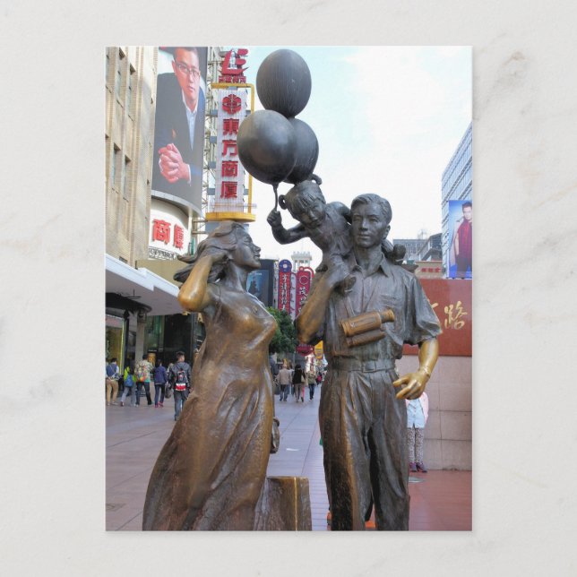 Postal Tiempo familiar - Nanjing Road - Shanghai, China (Anverso)