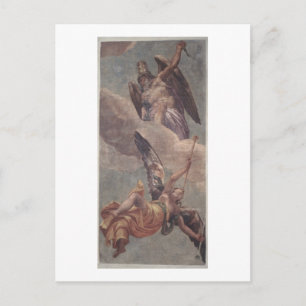 Postal Tiempo y Fama, de la sacristía (fresco)
