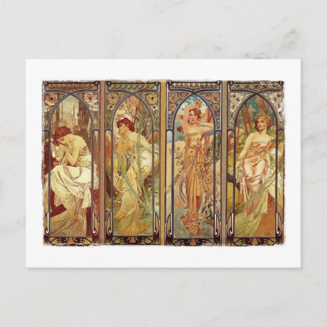 Postal Tiempos de Art Nouveau del día (Anverso)