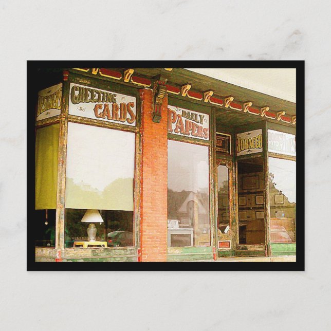 Postal Tienda antigua de primavera ruidosa (Anverso)