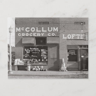 Postal Tienda de Abastos de un Pequeño Pueblo, 1935