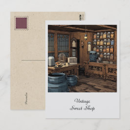 Postal Tienda de Dulces Vintage Personalizada