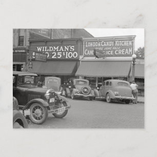 Postal Tienda de dulces y helados, 1938