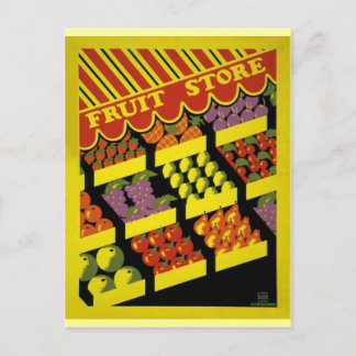 Postal Tienda de frutas - Poster WPA -