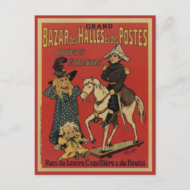 Postal Tienda de juguetes y regalos de vacaciones París y (Anverso)