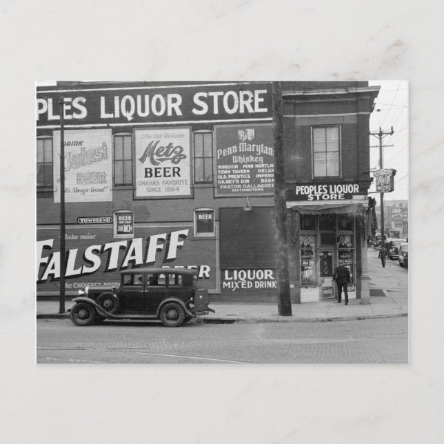 Postal Tienda de licores de la gente, 1938 (Anverso)