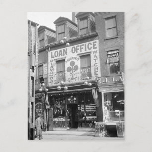 Postal Tienda de peones, años 1920