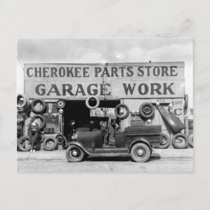 Postal Tienda de piezas Cherokee, 1936