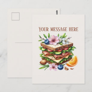 Postal Tienda de sándwiches divertida agregar mensaje nom