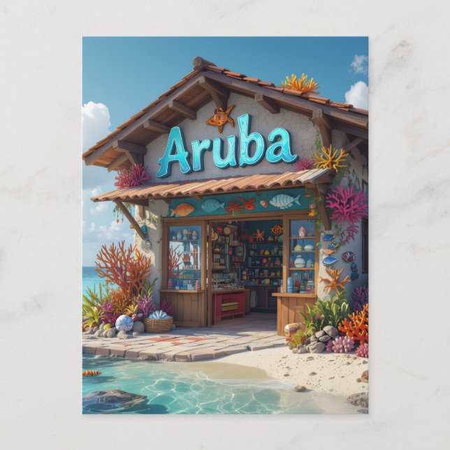 Postal tienda de snorkel aruba (Anverso)