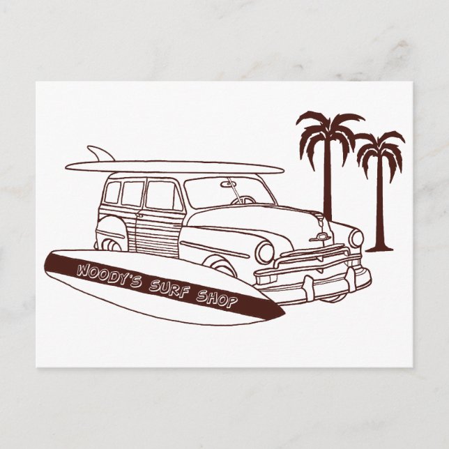 Postal Tienda de Surf Woody's (Anverso)