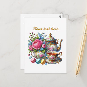 Postal Tienda de té linda personalizable
