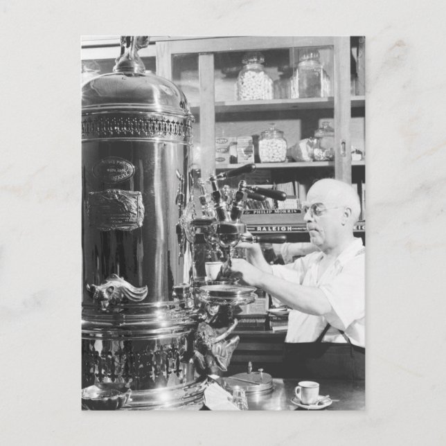 Postal Tienda italiana de espresso de Nueva York (Anverso)