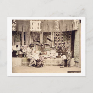 Postal Tienda japonesa de tela, c.1890 (foto de color man