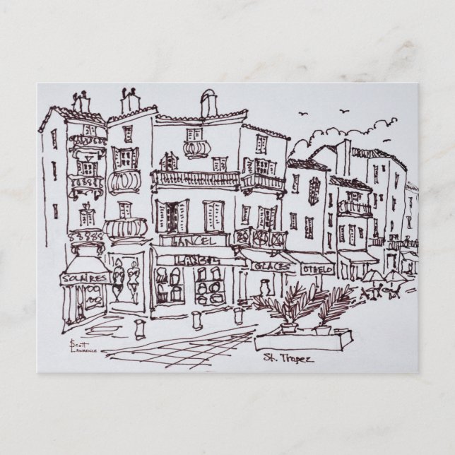 Postal Tiendas de Saint-Tropez | Riviera francesa, Franci (Anverso)