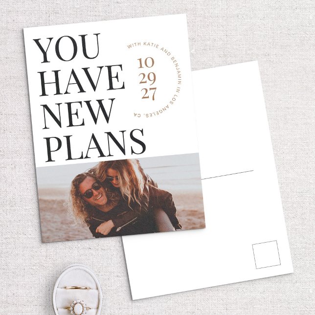 Postal Tiene Nuevos Planes Foto Guardar La Fecha Postcard (Subido por el creador)