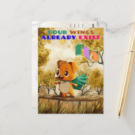 Postal Tienes Alas Que Simplemente Volan Un Perro Pequeño