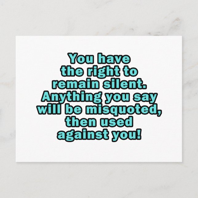 Postal Tienes derecho a permanecer en silencio (Anverso)