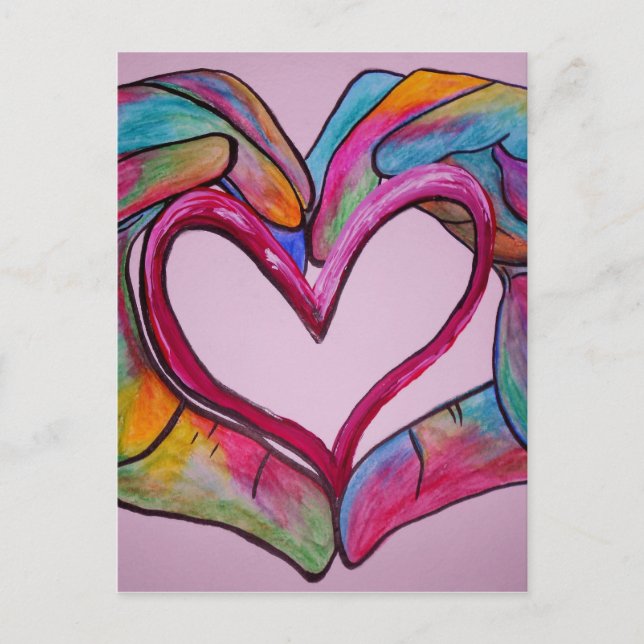 Postal Tienes mi corazón en tus manos (Anverso)