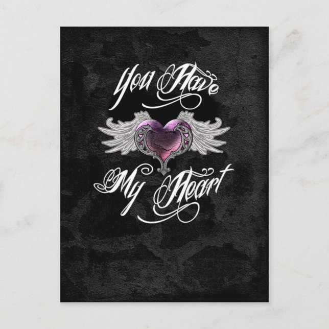 Postal Tienes Mi Corazón Rosa (Anverso)