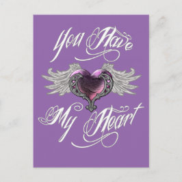 Postal Tienes Mi Corazón Rosa