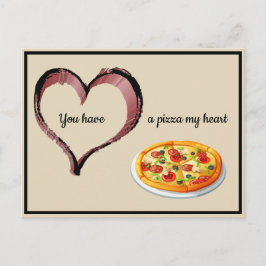 Postal Tienes una pizza mi corazón Valentine