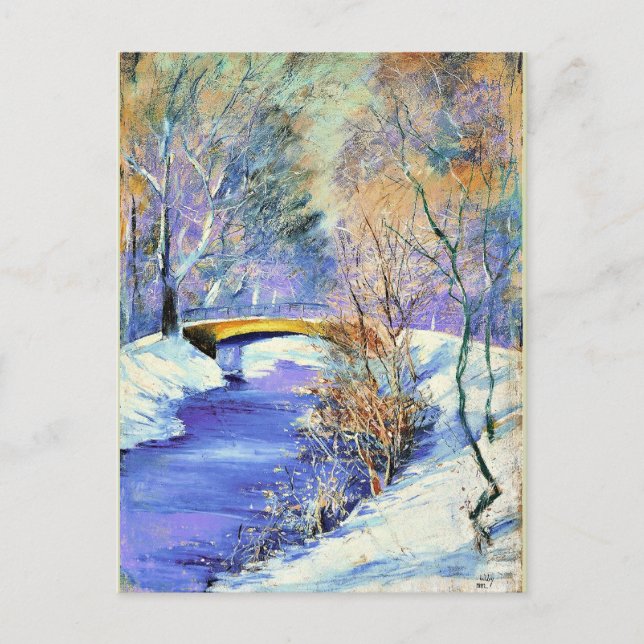 Postal Tiergarten im Winter, pintura famosa, (Anverso)