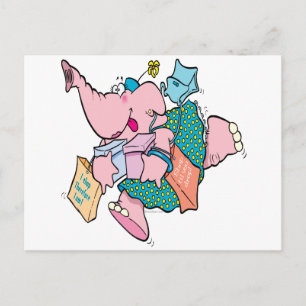Postal tierno elefante comercial