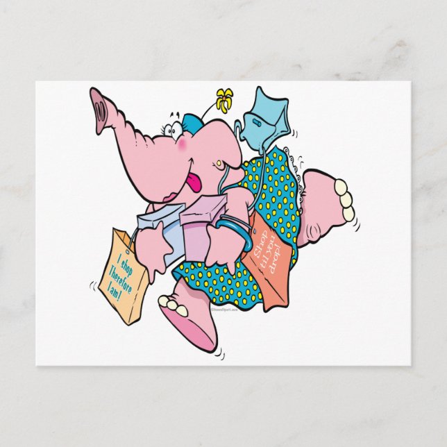 Postal tierno elefante comercial (Anverso)