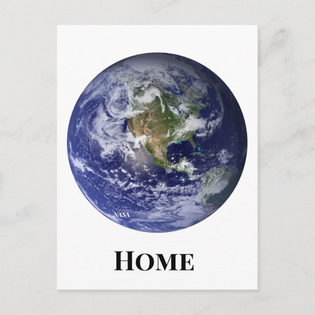 Postal Tierra clásica desde el espacio, mármol azul por l (Anverso)