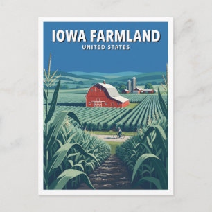 Postal Tierra de cultivo de Iowa, Estados Unidos Viaje a