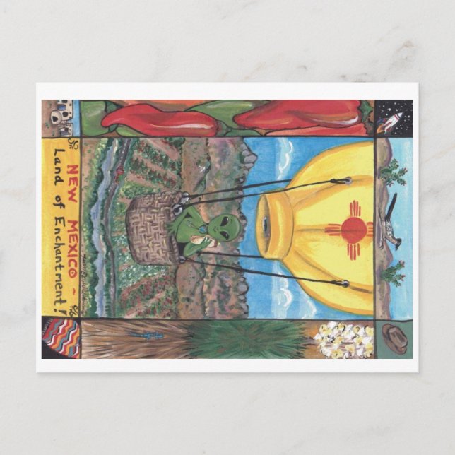 Postal "Tierra de encantamiento" Nuevo México (Anverso)