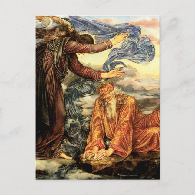 Postal Tierra de Evelyn De Morgan, arte victoriano (Anverso)
